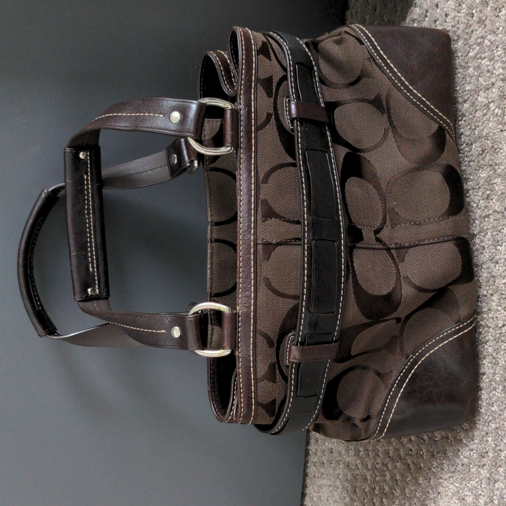 Coach Hampton Brown Snake Python Tassel Signature… - image 2